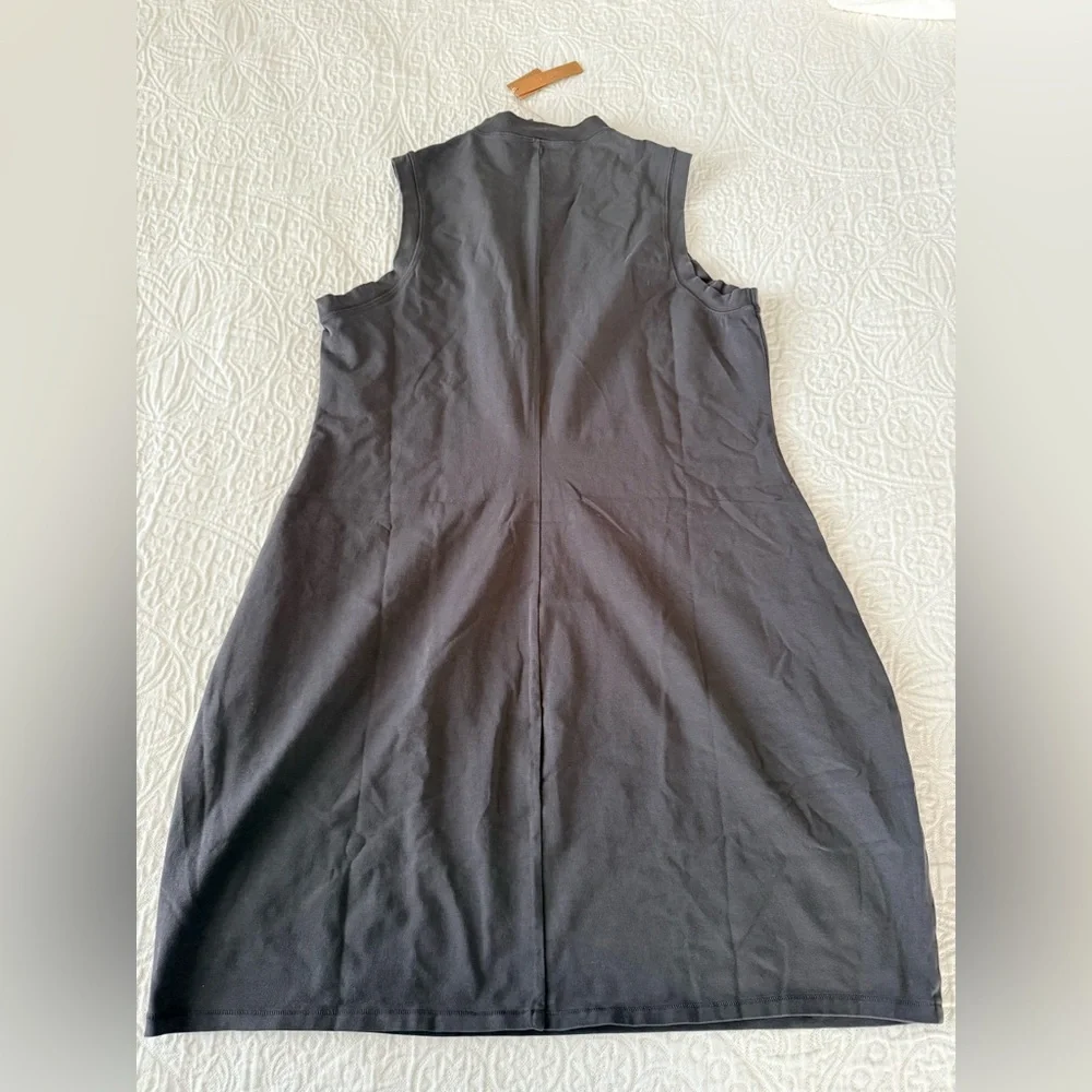 SKIMS New Vintage Dress in size 2X Ash NWT Sleeveless Mock Neck Zip Front Dress - Picture 2 of 7